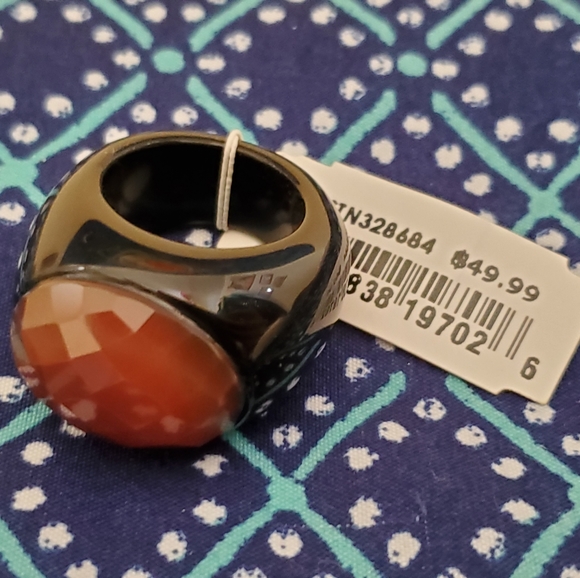 Genuine Red Aventurine Ring Size 8 - Picture 2 of 4